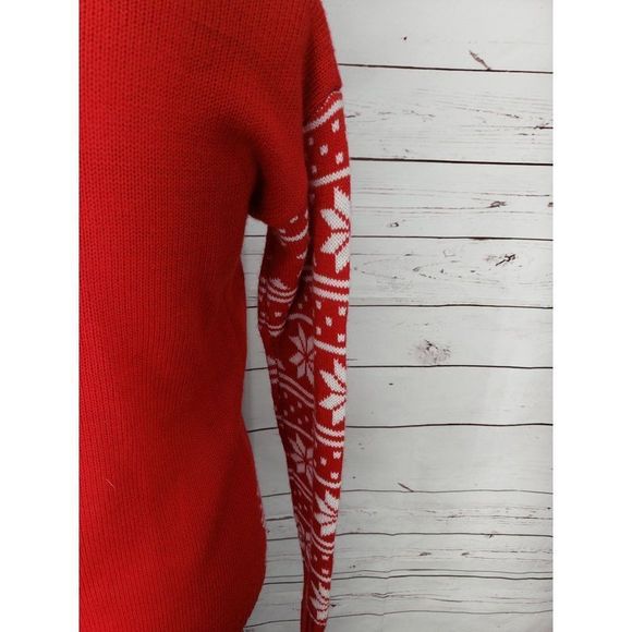 ND new directions Christmas Holiday Ugly Women's small‎ Sweater Reindeer Red - Picture 10 of 10